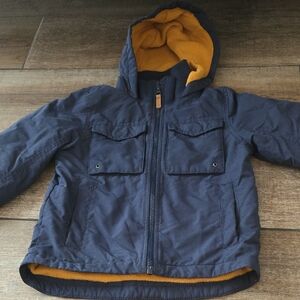 Carter's Dark Blue Puffer Jacket with Mustard Lining